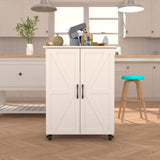 Exquisite Craftsmanship Rice Door Storage Cabinet, Large Capacity - White