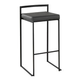 Fuji - Stackable Barstool - Black Metal