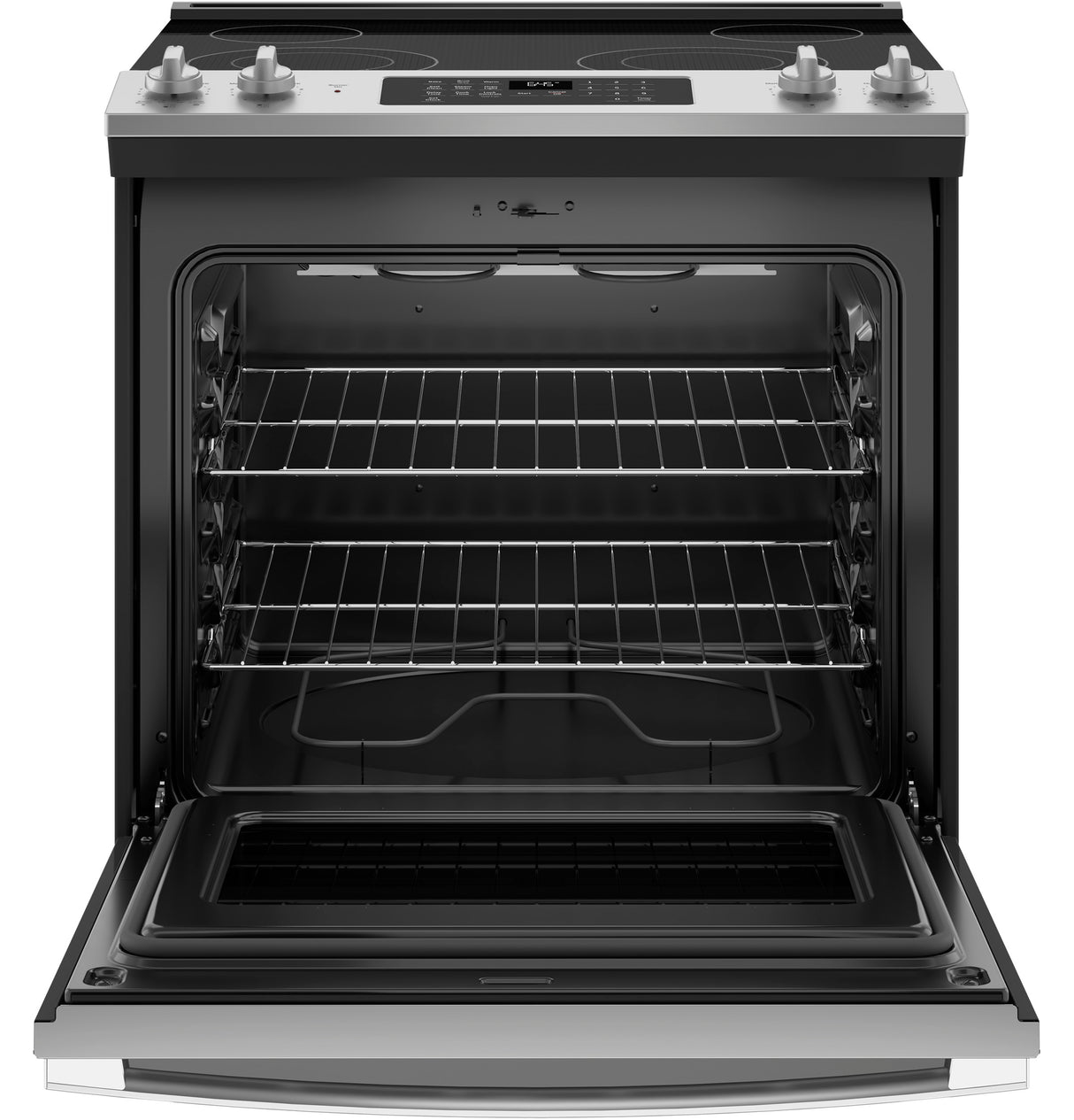 GE(R) 30" Slide-In Electric Range - (JS645SLSS)