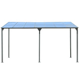 Outdoor Wall Mounted Gazebo With Sloped Roof Design, Uv Protection, And Durable Iron Frame - Gray