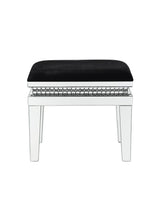 Lotus - Vanity Stool - Mirrored, Faux Ice Cube Crystals