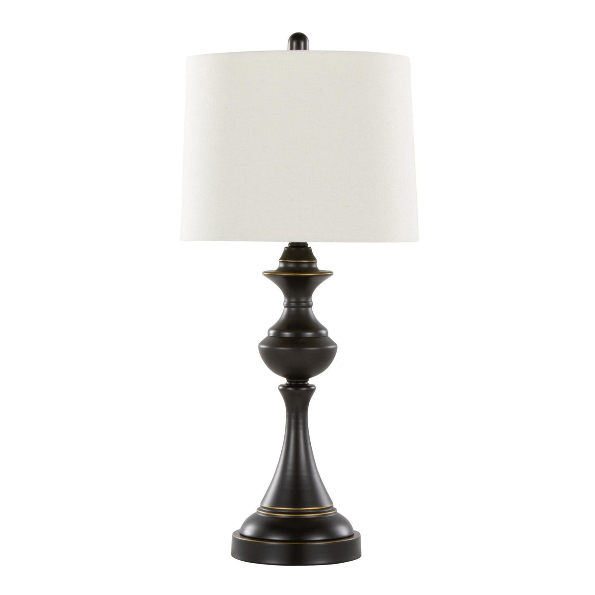 Montgomery - Contemporary Metal Table Lamp (Set of 2) - Oil Rubbed Bronze With Off-White Linen Shade From Grandview Gallery