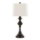 Montgomery - Contemporary Metal Table Lamp (Set of 2) - Oil Rubbed Bronze With Off-White Linen Shade From Grandview Gallery