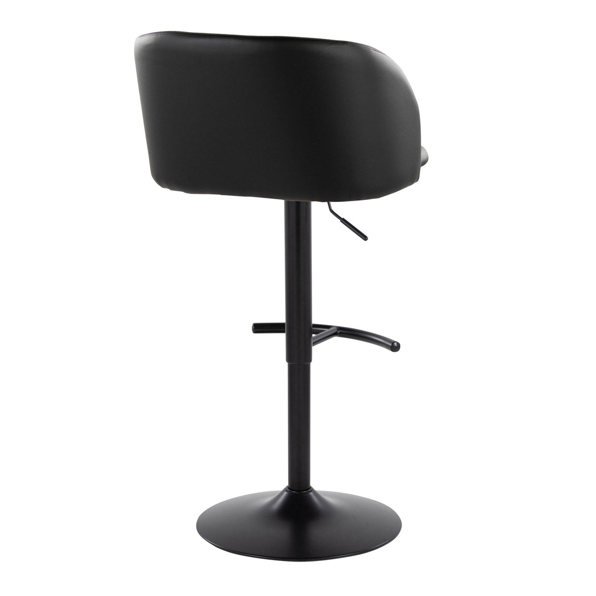 Fran - Adjustable Barstool (Set of 2) - Black Metal, Black Faux Leather