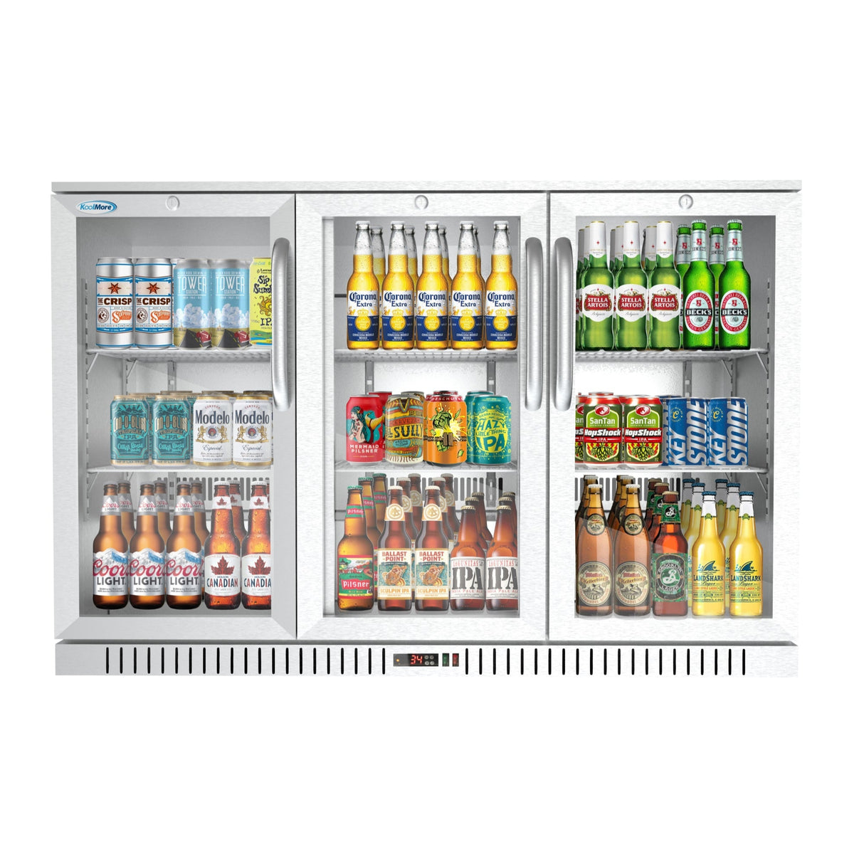 53 in. Three-Door Back Bar Refrigerator - 11 Cu Ft. BC-3DSW-SS
