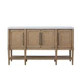 Cement Topped Server With Cane Insets - Sand