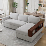 Sectional Sofa Upholstered Sofa Couch With Reversible Armrests For Living Room