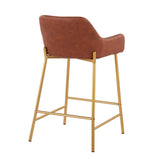 Daniella - Fixed-Height Counter Stool With Gold Frame (Set of 2)