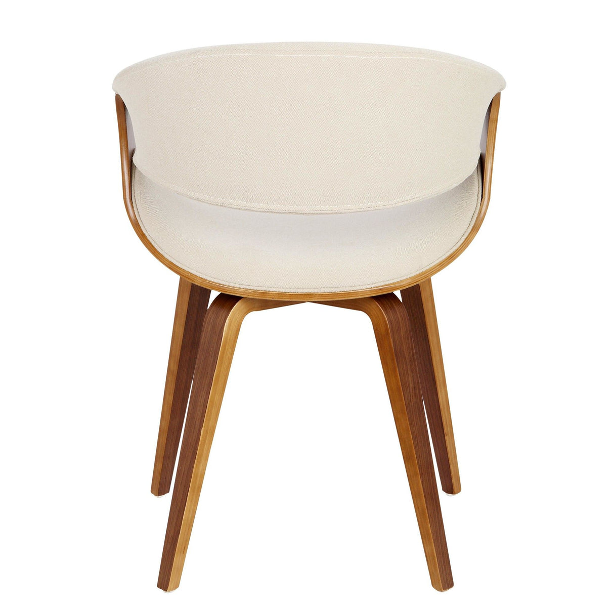 Curvo - Dining / Accent Chair - Walnut And Cream Fabric