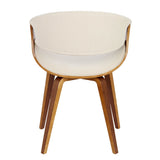 Curvo - Dining / Accent Chair - Walnut And Cream Fabric