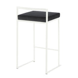 Fuji - Contemporary Stackable Counter Stool (Set of 2) - White Frame