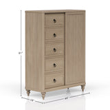 5 Drawer Door Chest - Sand