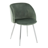 Fran - Chair - Chrome And Sage Green Velvet (Set of 2)
