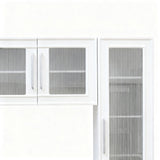 Wall Unit Entertainment Center With Glass Doors For TVs Up To 75" With Drawers For Living Room - White