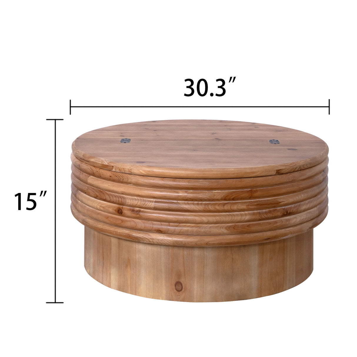 Round Wooden Coffee Table With Hidden Storage, Modern Rustic Centerpiece For Living Room - Multi / Natural / Rustic