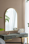Arched Mirror With Metal Frame, Wall Mirror For Living Room Bedroom Entryway