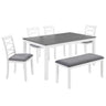 Elegant 6 Piece Dining Table Set With 4 Chairs And Bench