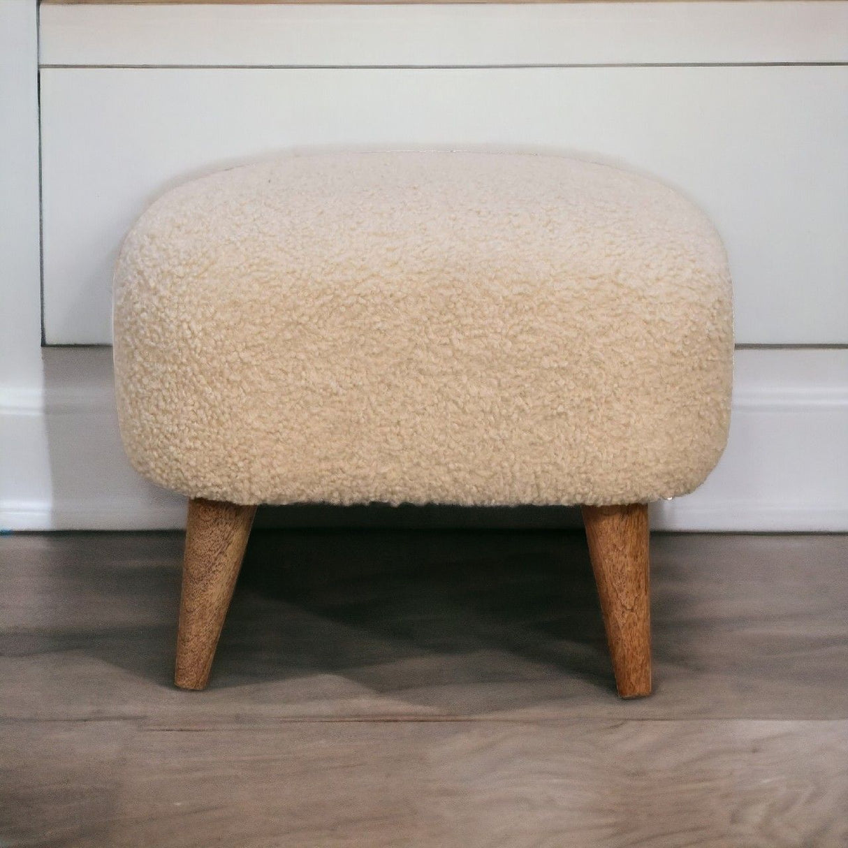 Square Footstool - Cream