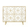 Thayer - Single Panel Iron Fireplace Screen With Geometric Design