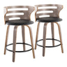 Cosi - Fixed-Height Swivel Counter Stool With Light Gray Wood Base (Set of 2)