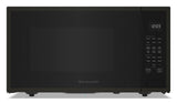 KitchenAid KMCS324PBS black stainless countertop microwave front view