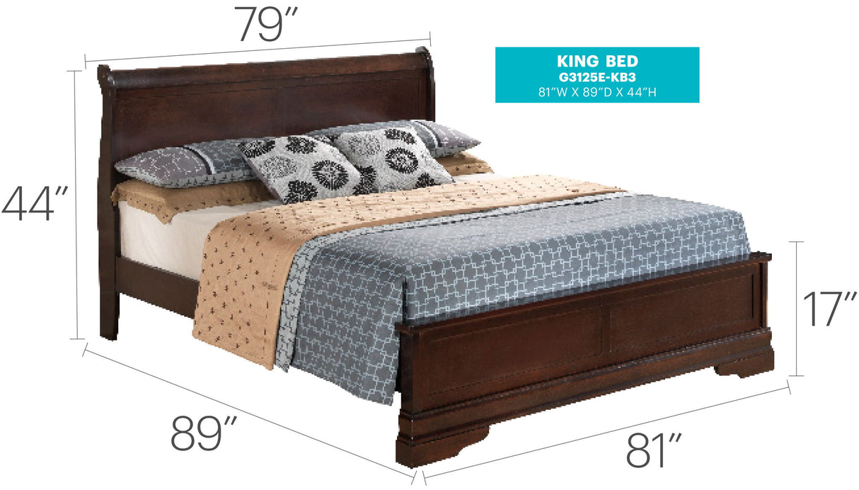 Sleigh Bed With Low Footboard