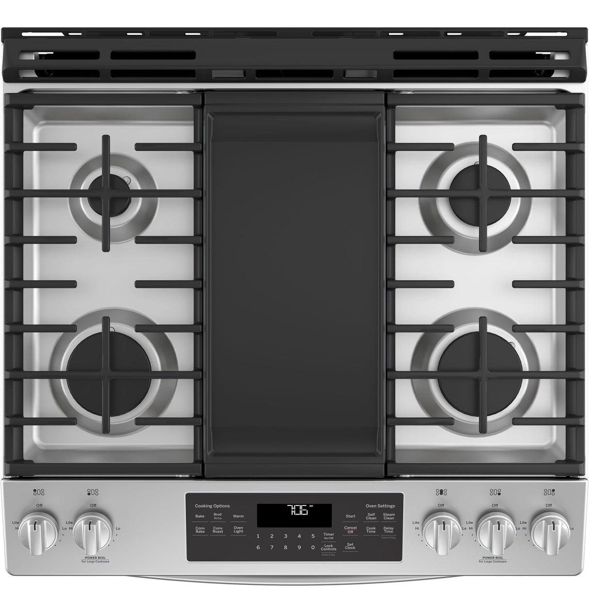 GE(R) 30" Slide-In Front-Control Convection Gas Range - (JGS760SELSS)