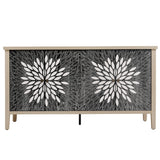 Modern Storage Cabinet With 4 Doors & Adjustable Shelves