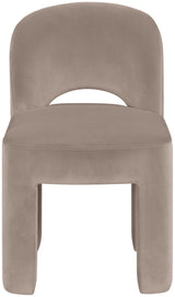 Celine - Velvet Performance Fabric Upholstered Dining Chair (Set of 2) - Taupe