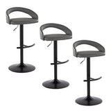 Grotto - Upholstered Adjustable Barstool - Black Metal Base