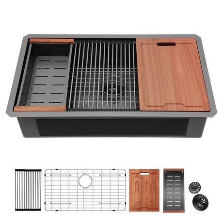 Workstation Kitchen Sink,Single Bowl Undermount