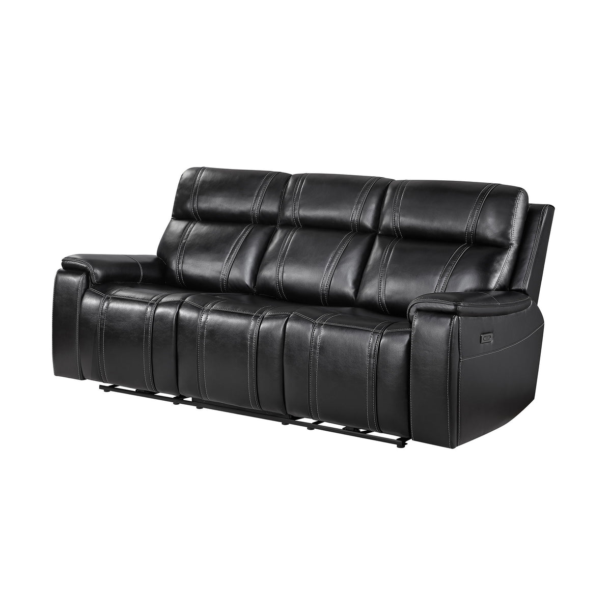 Gary - Power Reclining Sofa With Pillow Top Arms, Hidden Cup Holders - Black