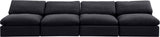 Comfy - Velvet Modular Armless Sofa 4 Seats