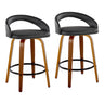 Grotto - 32.5" Upholstered Fixed-Height Counter Stool (Set of 2) - Walnut Wood Base