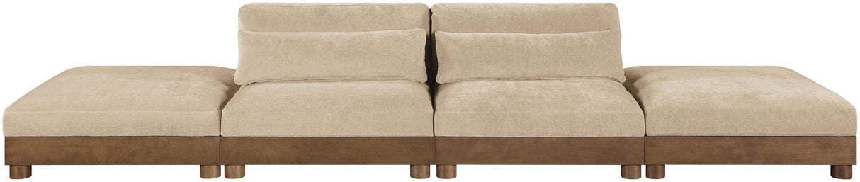 Turin - 4 Pieces 160 " Fabric Upholstered Modular Sofa