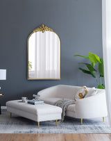 Arched Wall Mirror With Metal Frame, Wall Mirror For Living Room