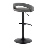 Grotto - Upholstered Adjustable Barstool - Black Metal Base