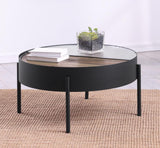 Ozella - Round Table With Hidden Storage Sandy