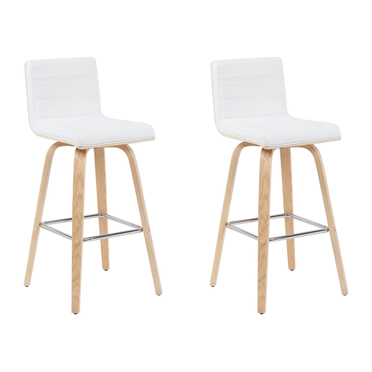 Vienna - Modern Swivel Bar Height Stool - Patterned Oak Wood Frame