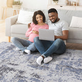 Payas - 8' X 10' Abstract Area Rug - Gray / Denim