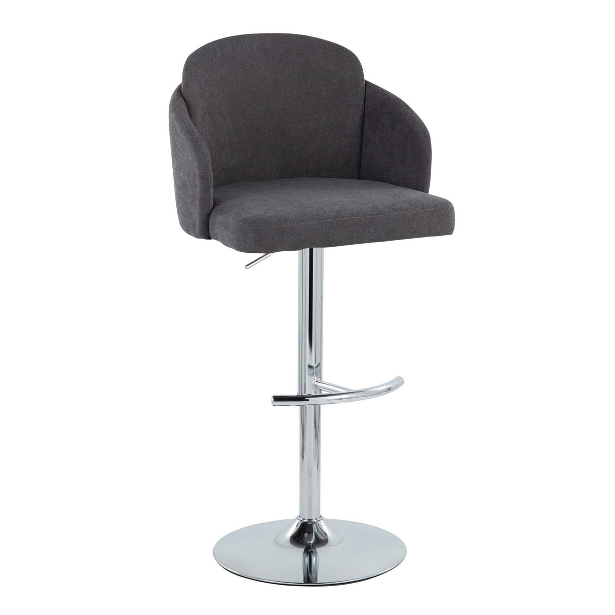 Dahlia - Contemporary Adjustable Barstool (Set of 2) - Chrome Metal Frame