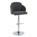 Dahlia - Contemporary Adjustable Barstool (Set of 2) - Chrome Metal Frame