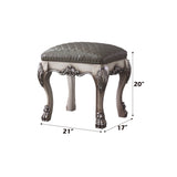 Dresden - Vanity Stool - Vintage Bone White & Synthetic Leather