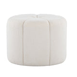 Daisy - Ottoman - White Fabric