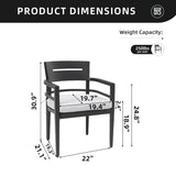 Outdoor Patio Dining Chairs With Outdoor Grade Sunbrella Fabric Cushions, Tapered Feet (Set of 4) - Ember Black