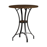 Winslow - 5-Piece Round Walnut Wood Tabletop Pub Table Set With Stools, Seats Up To 4 - Mushroom Brown