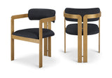 Aurum - Vegan Leather Upholstered Dining Chair With Brushed Brass Base (Set of 2)