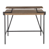 Gia - Industrial Counter Table - Wood-Pressed Grain Bamboo Top