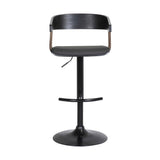 Larisa - Adjustable  Wood Bar Stool - Black