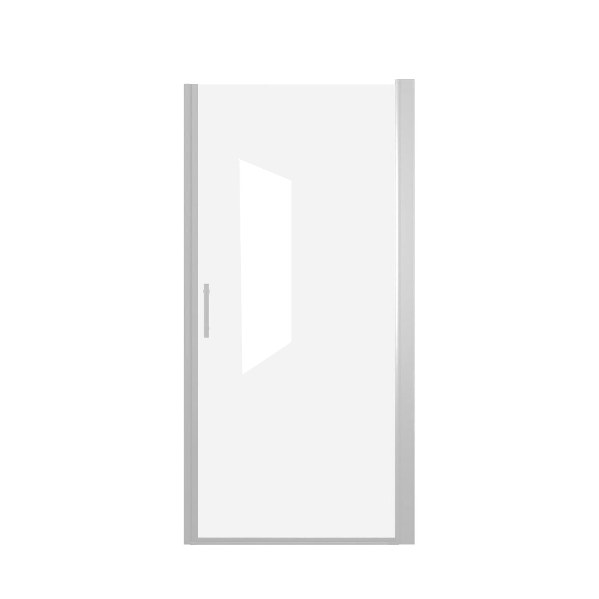 Shower Door With Explosion Proof Safety Film, Half Frame Design - Brushed Nickel